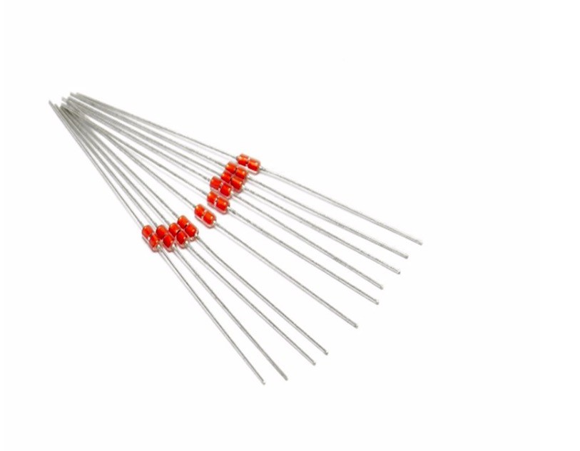 100k Ohm Ntc Thermistor , Glass Encapsulated Thermistor Anti Corrosive
